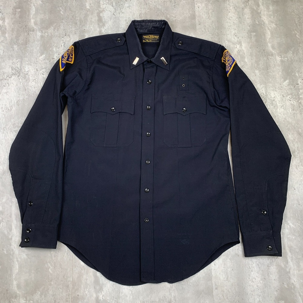 Vintage Sheridan Police Department Shirt Mens M‎ Black Colorado Uniform PD 70s